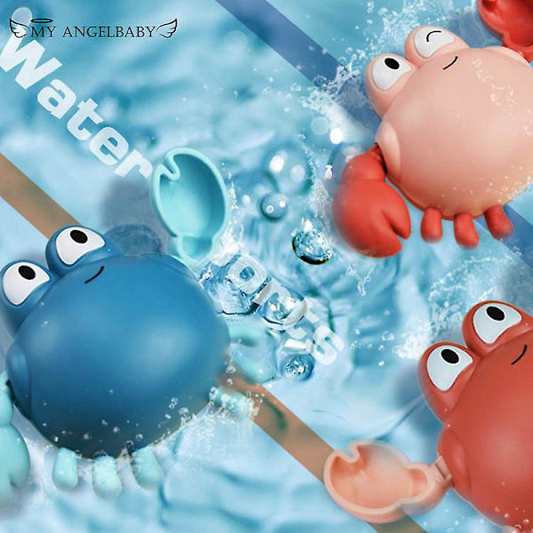 Baby Djur Söt tecknad sköldpadda krabba Klassisk baby Spädbarnsbadkedja Clockwork Toy For Kid 2020 Nyaste C Blue crab