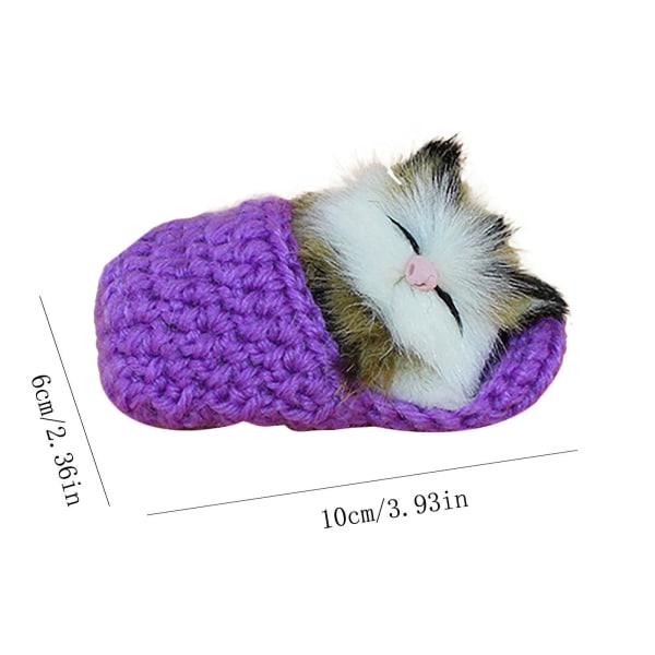 Barngåva Realistisk sovplysch katt lurvig katt med ljud Kreativa djur inredningspresenter Purple none