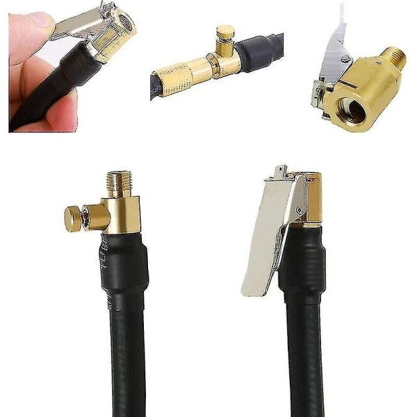 Ventiladapter Däckventilverktyg med 2 mässingspumpmunstycken Uppblåsningsmunstycke Paddelpumpventilkoppling, - Z null none