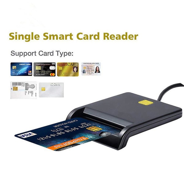 Enkel smartkortsläsare för bankomatskattekort Cac-kort Bankkort ID-kort kompatibel med Windows OS Mac och Linux null none