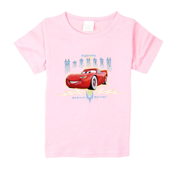 Auto Story Bomull Barn T-shirt Rosa 130cm