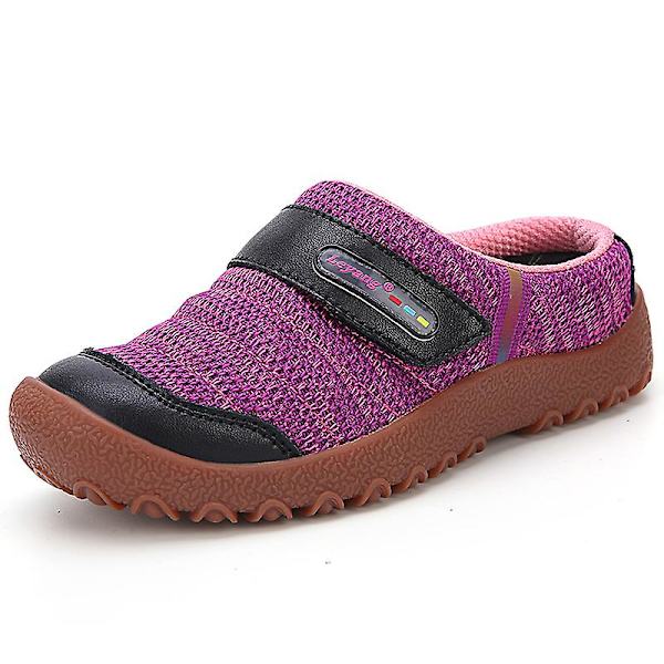 Flickor Closed Toe Tofflor Casual Daily Flats Backless slides Purple EU 29.5