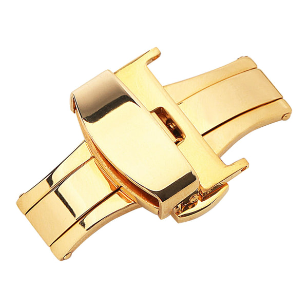 Hopeup watch 10 mm/12 mm/14 mm solid metall dubbel tryckknapp Butterfly Watch Arm Vikspänne för urmakare Golden 10mm