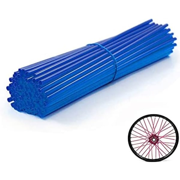 Universal Cykel Cykel Ekerskydd - 72st Motorcykel Rullstol Hjul Eker Wraps, Dirt Bike Eker Skin, Pipe Trim för 8&#34;-21&#34; Spok blue