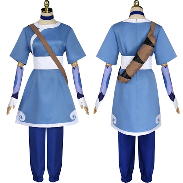 Katara Cosplay Kostym Halloween Karneval Jul Cosplay Festkläder Komplett Set för Kvinnor Flickor XL Red