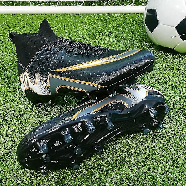 Fotbollsskor för män Skor Pojkar Atletisk Utomhus Inomhus Fast Fotbollsskor Bekväma fotbollsskor 499 Black 44