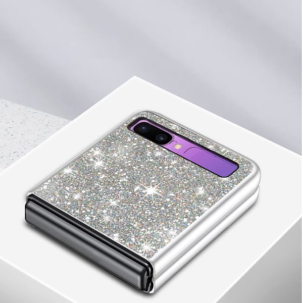 Söt Glitter Bling Stötsäkert case som är kompatibelt med Samsung Galaxy Z Flip 3 Green
