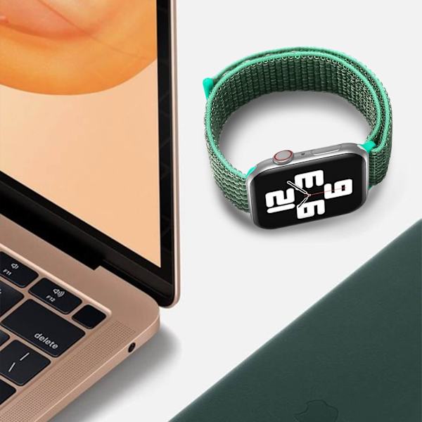 Apple Watch 41 mm / 40 mm / 38 mm rem vävd nylon justerbar grön