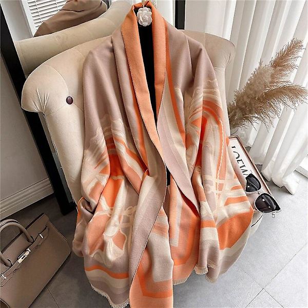 Varm vinter Cashmere Scarfs Dam 2022 Ny Tjock Häst Sjalar Wraps Dam Design Varumärke Pashmina Filt Foulard Bufanda Scarves WYT31 7