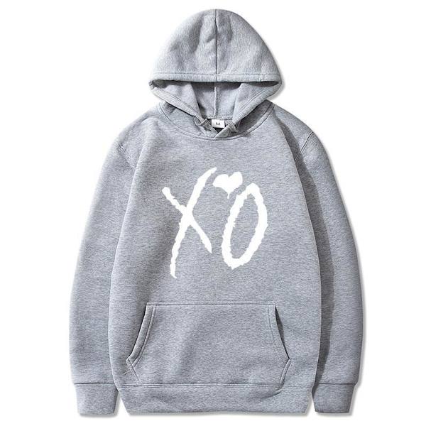 Hip Hop höst / vinter Hooded tröja XO kärlek mönster stil 4 3XL