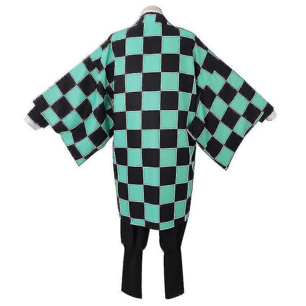 Demon Slayer Kimetsu No Yaiba Tanjirou Kamado Cosplay Kostym Kimono Jul Anime Uniform Set för vuxna barn 8 piece set 130