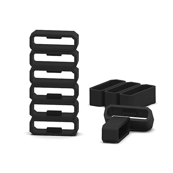 10st silikonbyte Säkra ringar Watch Fästelement Band Keepers Remöglor Kompatibel med Garmin Watch Black 18mm
