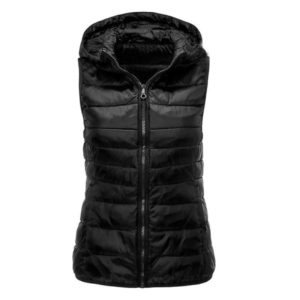 Kvinnors thermal Väst Kvinnors höst och vinter bomullskläder Black 4XL