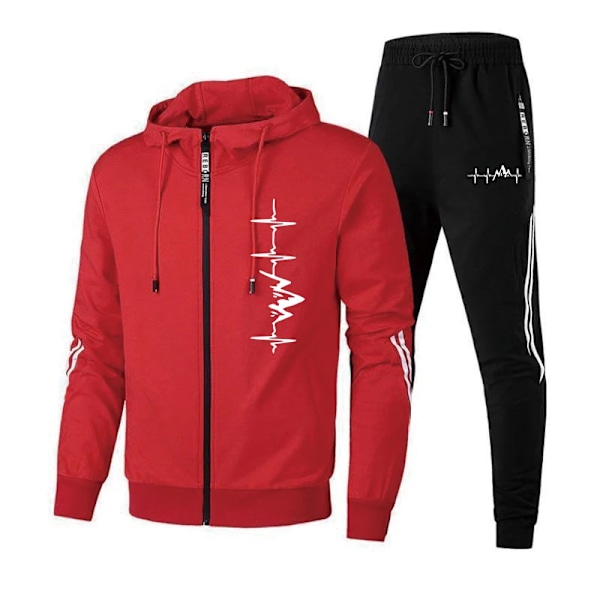 Heta erbjudanden Träningsoverall Herr Resesweatshirts för Herrar Daglig Klädsel Herrset Parkas Rock och Joggingbyxor Utomhus Sport Hoodie Sui 2XL Gray