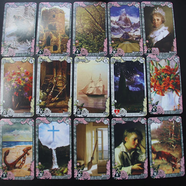 NY Lenormand rysk version Oracle Tarotkort Brädspel Spelkortsspel Divination Fate Tapo Lenormand none