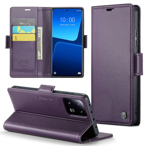 Caseme 023-serien för Xiaomi 13 Pro 5g Pu Leather Flip Cover Rfid Blocking Wallet Phone case Purple