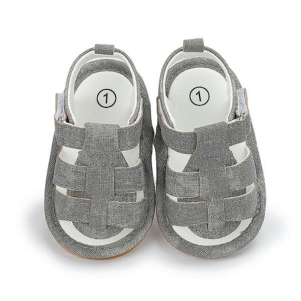 Sommarsandal med rem runt ankeln för barn, casual sandaler för småbarn, öppna tofflor Gray EU 15-16