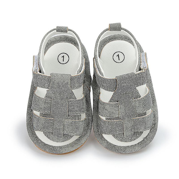 Sommarsandal med rem runt ankeln för barn, casual vandringsskor för småbarn, öppna tofflor Gray EU 17-18