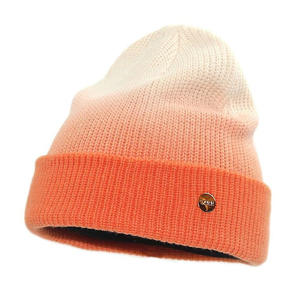 Gradient stickad keps stickad varm mössa mode pullover keps orange color