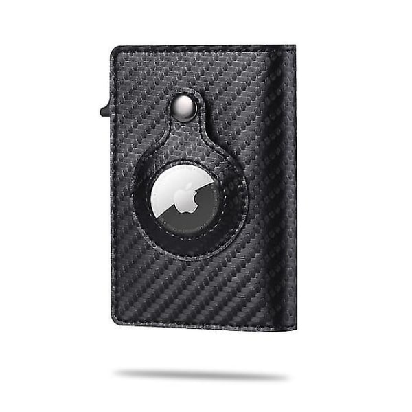 För Apple AirTag Plånbok Män Kolfiber Mode ID Kreditkortshållare Rfid Slim AirTag Slide Plånbok Designer Korthållare Carbon Fiber Black