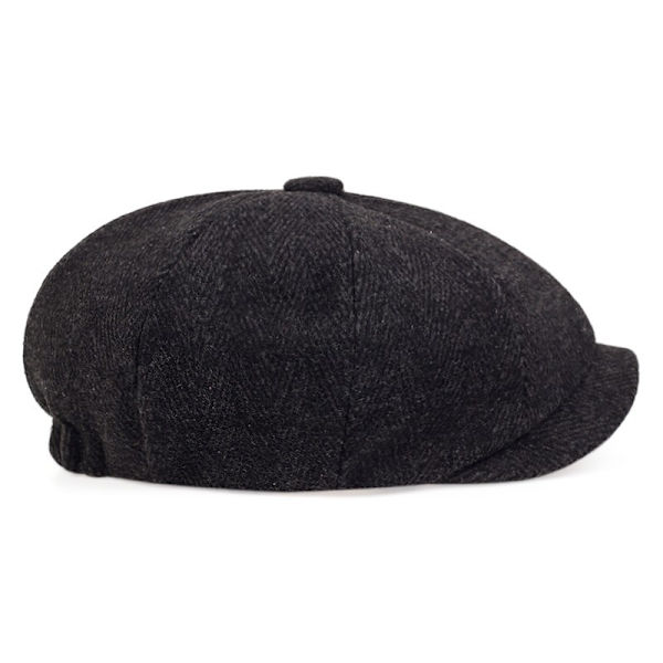 Newsboy Keps Ull Basker Åttakantig Keps Herr Målare Keps black