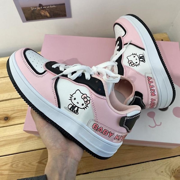 Kawaii Sanrio Hello Kitty Lätta Andningsbara Skor All-match Rosa Damskor Sneakers Casual Skor Full Storlek För Flickor Present 38 HelloKitty-1