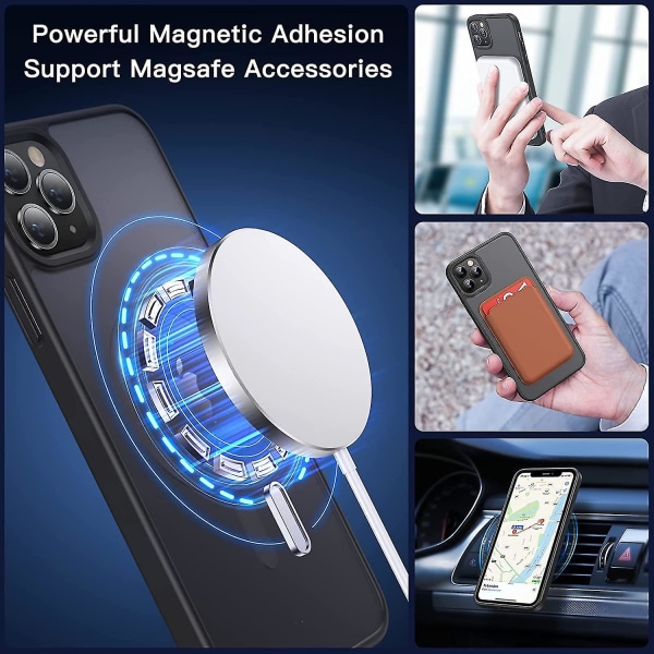 Starkt magnetiskt case för Iphone 11 Pro[kompatibilitet med Magsafe] Skyddande stötsäkert cover Phone case för Iphone 11 Pro 5,8" (svart) null none