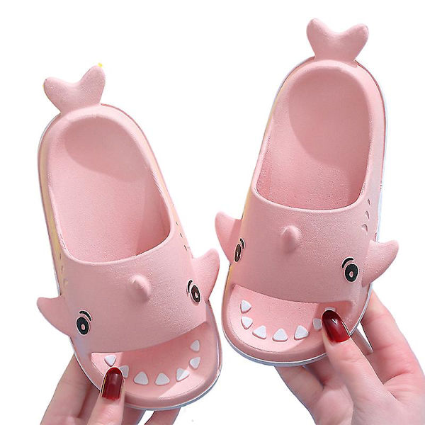 Barn Lätta Tofflor Strand Casual Rygglösa Slides Pojkar Vardagliga Bekväma Seriefigurer Skor Pink EU 26-27