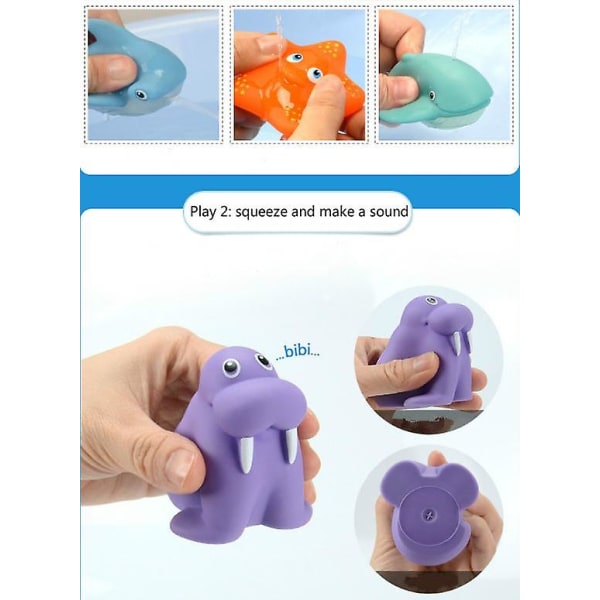 7st fiskenät Set Baby Söt sköldpadda haj delfin bläckfisk sjölejon vattenleksak null none