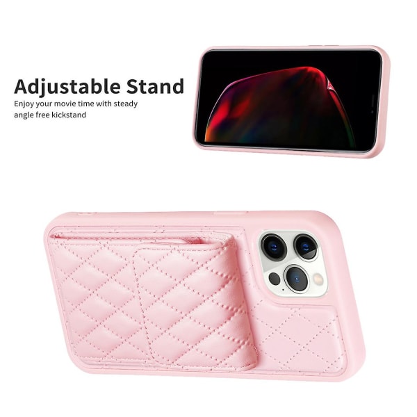 Bf22-stil case för Iphone 12 Pro Max Pu Läderbelagd Tpu Kickstand Cover Pink