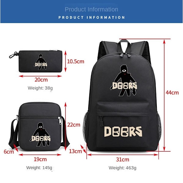 Dörrar roblox tre delar ryggsäck Lightning Blue ~ 1 tre delar set tre delar