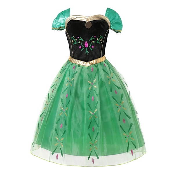 Disney Frozen Elsa Anna Princessklänning Flickor Halloween Karneval Kläder Fest Barn Cosplay Snödrottning Barn Outfit Kostym Anna 4 7-8T (Size 140)