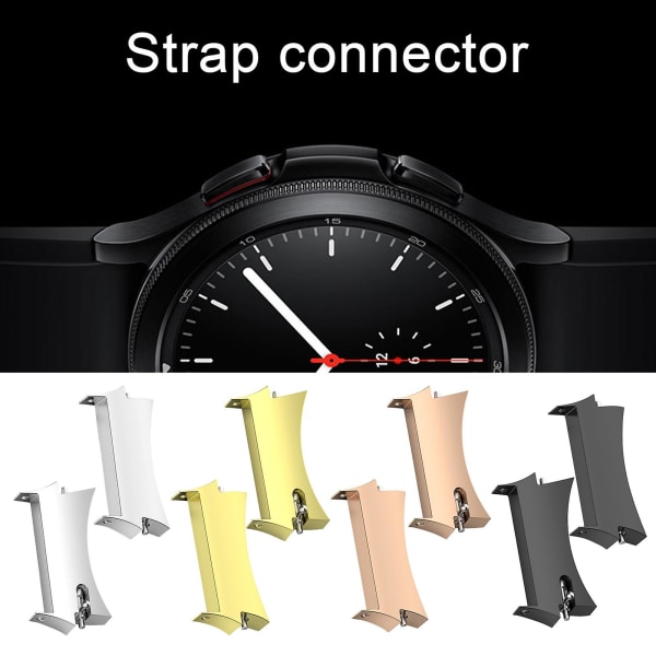 Hopeup 1 par watch Robust rostfritt stål Smartwatch-remadapter Spännebyte för Samsung Galaxy Watch 4/ watch 4 Cla Silver