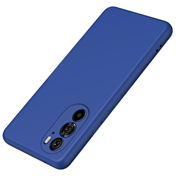 För Motorola Edge X30/30 Pro (Motorola Edge+ (2022)) Gummerat cover med fiberfoder 2,2 mm T Blue
