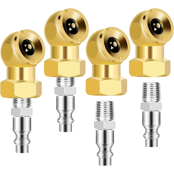 4PCS Kulinflator Air Chuck, 1/4&#39;&#39; FNPT Closed Flow Air Chuck, däckinflatortillbehör, Closed Ball Tire Air Chuck med 1/4 tum F