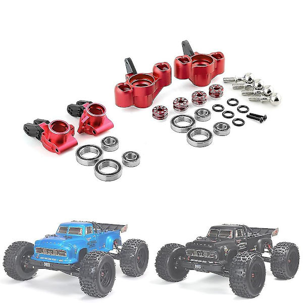Metall främre styrspindel bakre nav för 1/8 Arrma Kraton Outcast 6s V5 Rc biluppgraderingar Delar Acce Red none