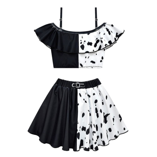 Barn Flickor Cruella Badkläder Bikini Set Beachwear Ruffle Baddräkt Baddräkt 5-6 Years