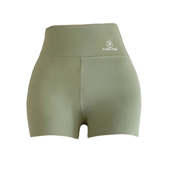 Kvinnors Biker Shorts med fickor hög midja yoga byxor Grön L