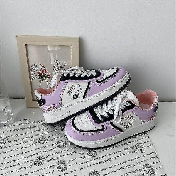 Kawaii Sanrio Hello Kitty Lätta Andningsbara Skor All-match Rosa Damskor Sneakers Casual Skor Full Storlek För Flickor Present 37 HelloKitty-1