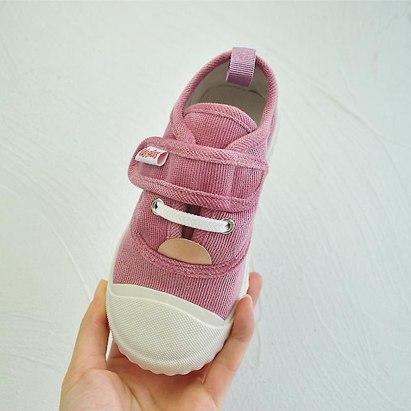 Barn Andningsbara Magiska Tejp Flats Pojkar Utomhus Bekväma Enfärgade Skor Halkfria Pink EU 26