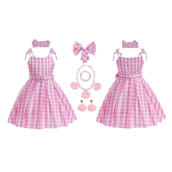 2023 Barbie Rosa prinsessklänning Flickor Barn Robbie Cosplay Carnival Kostym 140(130-140CM)