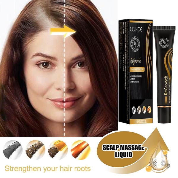 Leke Eelhoe Roll-on hårvårdslösning Massage förtätar hår, Polygonum Multiflorum för att förhindra hårbotten och hårrotsnäringslösning 2pcs