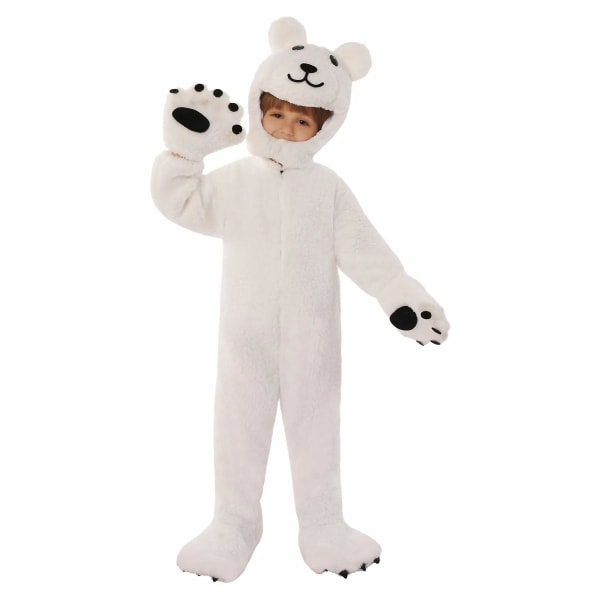 Arctic Isbjörn Kostym för barn Djurbjörn Jumpsuit Halloween kostym Toddler White Bear Cosplay Bästa valet White S (105-115cm)