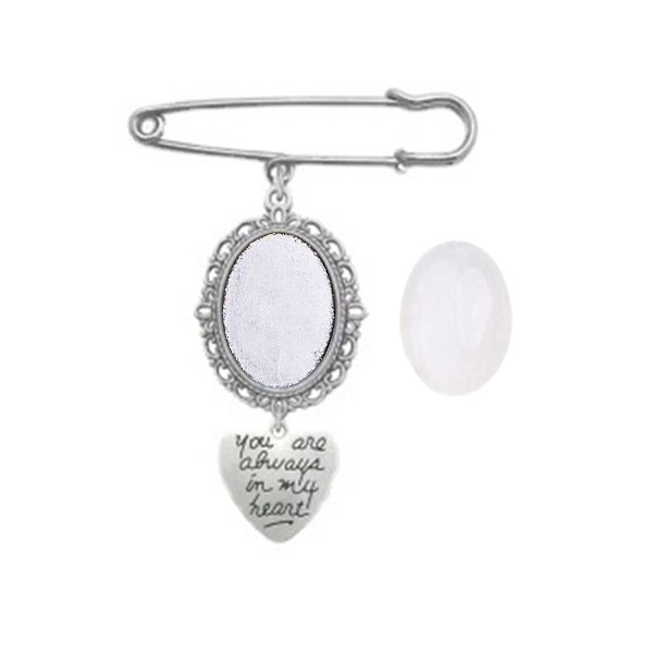 Bröllopsbukett Fotoberlock Gör-det-självnål Brosch Ma Kit Lacy Ram Berlock Oval tavelram med hänge för 3