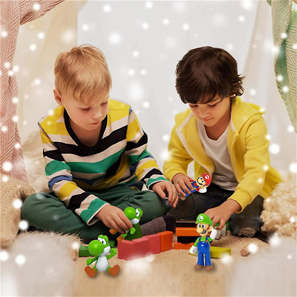 Super Mario Bros Samlarobjekt Modell Docka Ornament Actionfigurer Leksaker Barn Presenter Heminredning Green Yoshi none