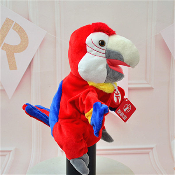Föräldrar-barn interaktiv buktalare docka Röd papegoja
