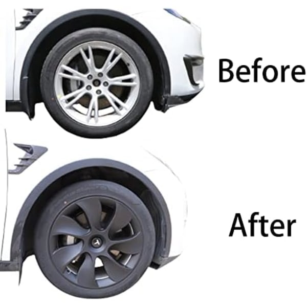 Tesla Model 3 YSX Center Cap Hjul Cap Kit Lugg Mutter Cover Silver Matt (4 Nav Center Cap + 20 Lug Mutter Cover) Tesla Tillbehör matte black