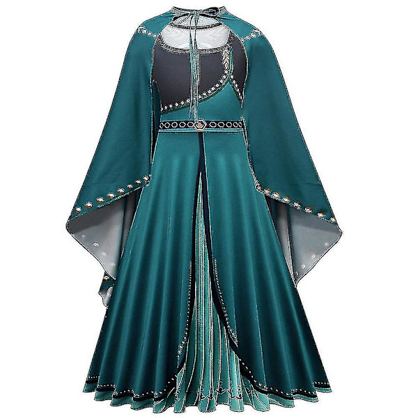 Frozen 2 Anna Costume For Girls, Disney Movie Cosplay Fancy Dress Up, Kids Princess Dress Up, Halloween Christmas Birthday Party Costume I 4-5 Years