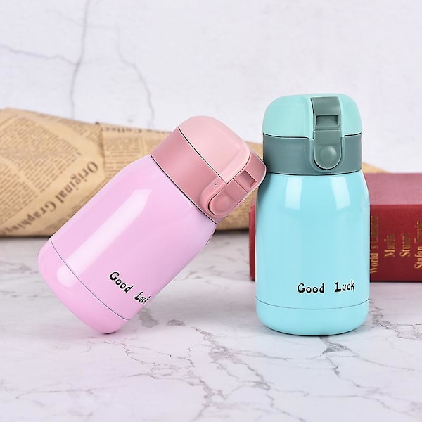 1 st Mini Termos i Rostfritt Stål Vakuumkopp Lätt Bärbar Barnvattenflaska Mugg Sky blue 360ML