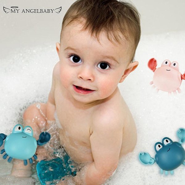 Baby Djur Söt tecknad sköldpadda krabba Klassisk baby Spädbarnsbadkedja Clockwork Toy For Kid 2020 Nyaste C Pink penguin